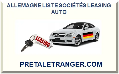 ALLEMAGNE LISTE SOCIÉTÉS LEASING AUTO